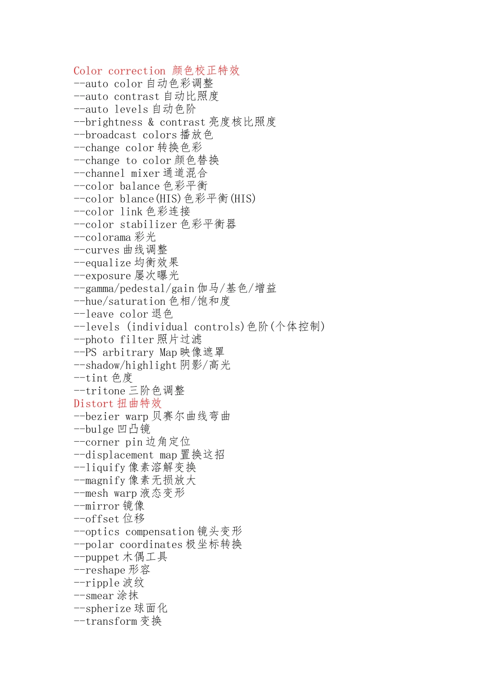 AE滤镜中英文对照表_第2页