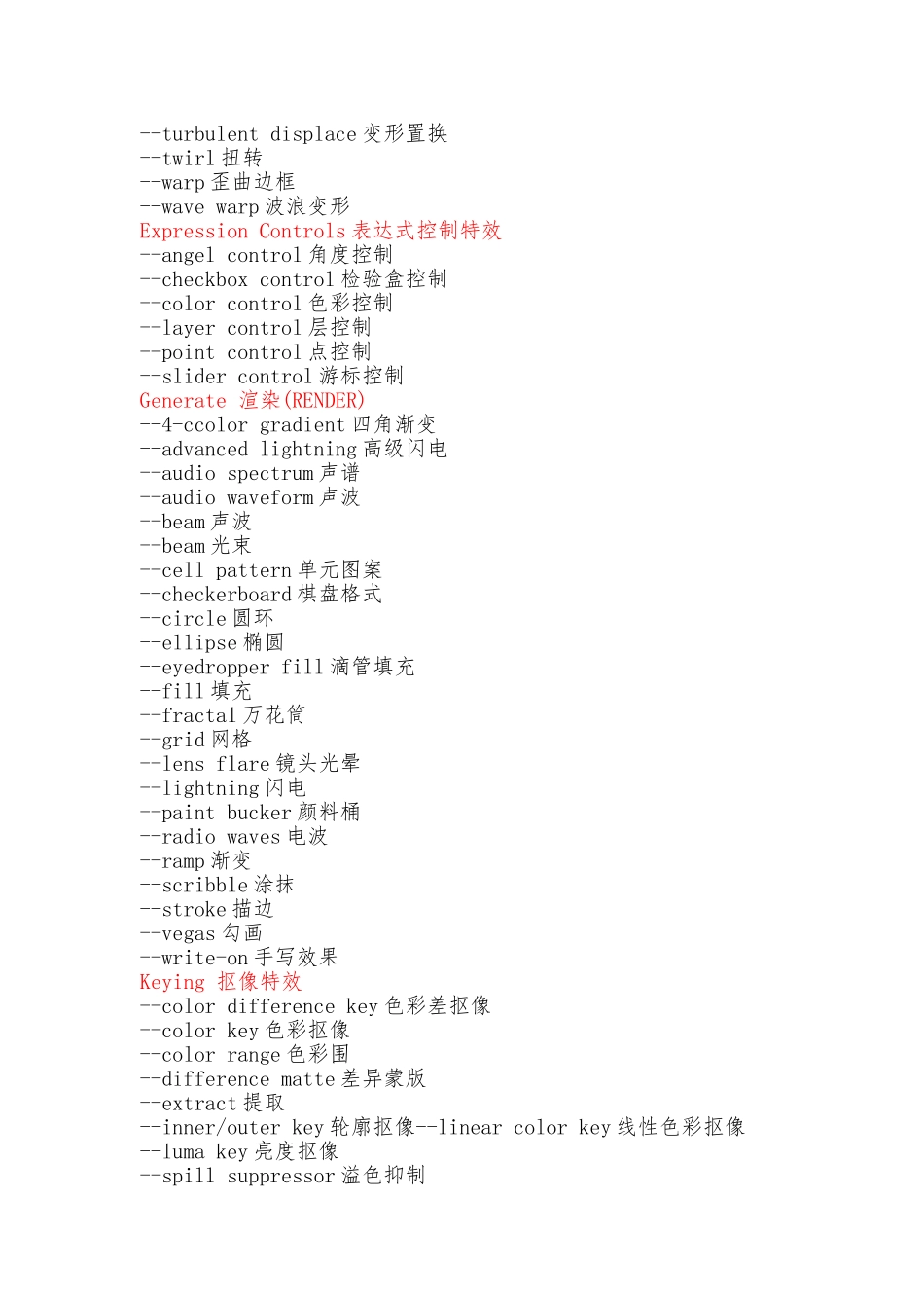 AE滤镜中英文对照表_第3页