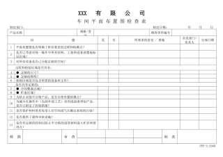 APQP车间平面布置图检查表
