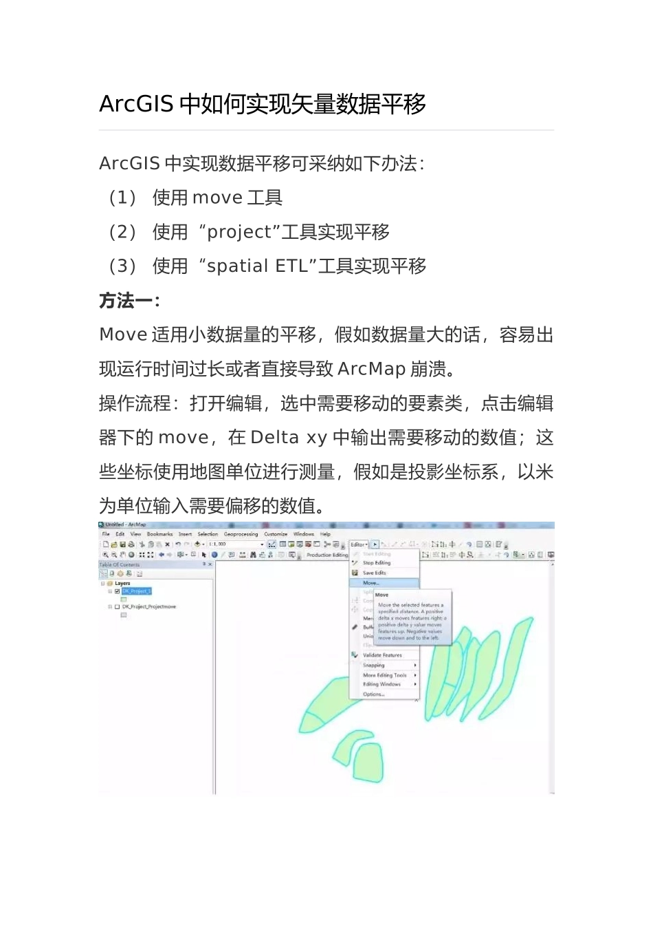 ArcGIS中如何实现矢量数据平移_第1页