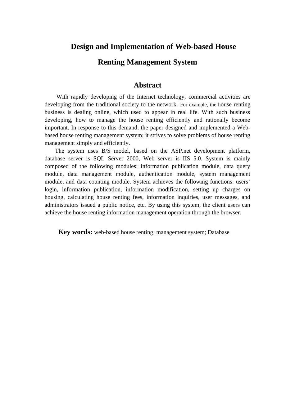 asp3026基于WEB的房屋出租管理系统的设计与实现2_第2页