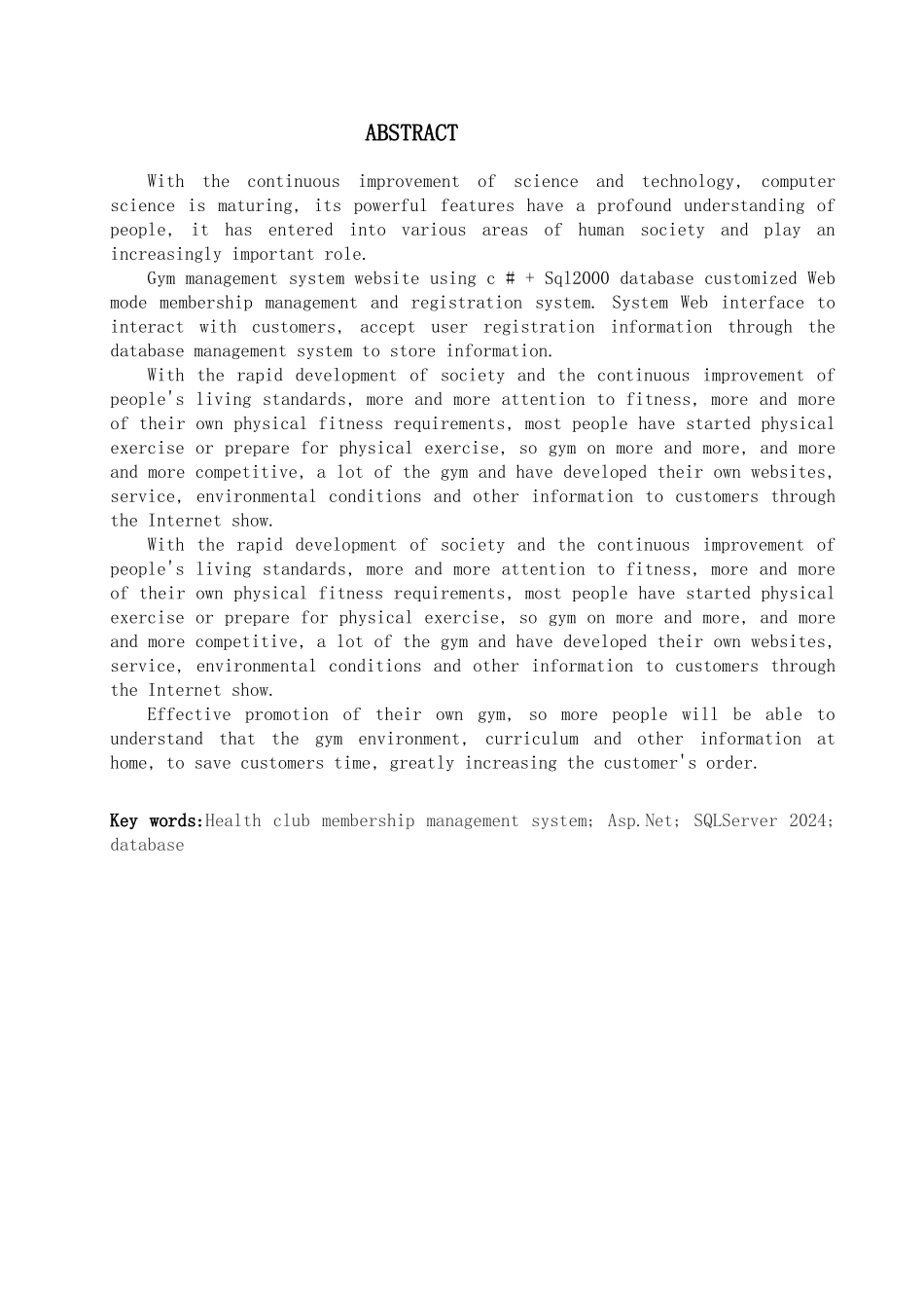 aspnet健身俱乐部会员管理系统方案_第2页