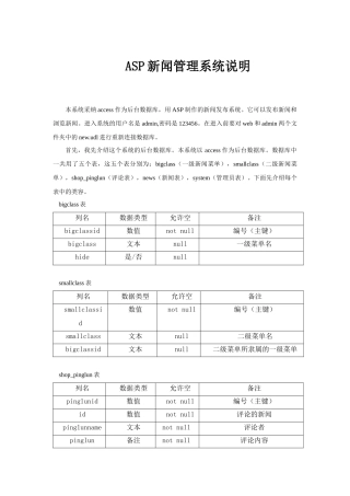 ASP新闻管理系统说明