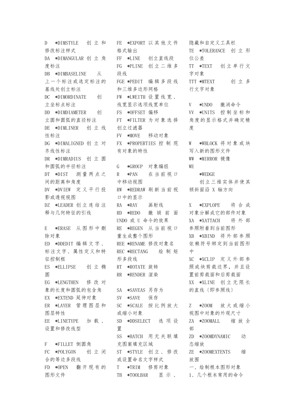 autocad2010最实用的快捷键全集_第3页