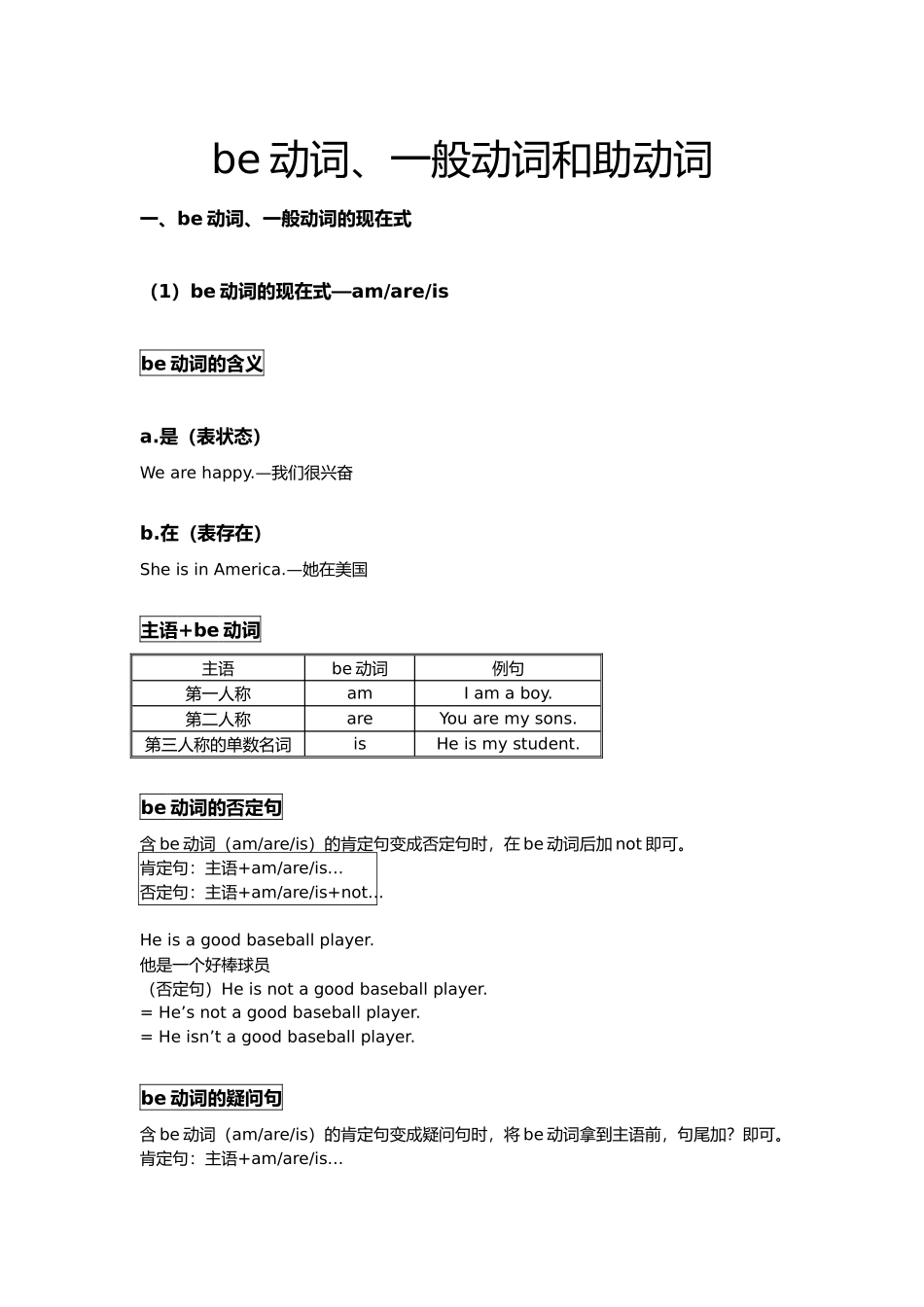 be动词、一般动词和助动词_第1页
