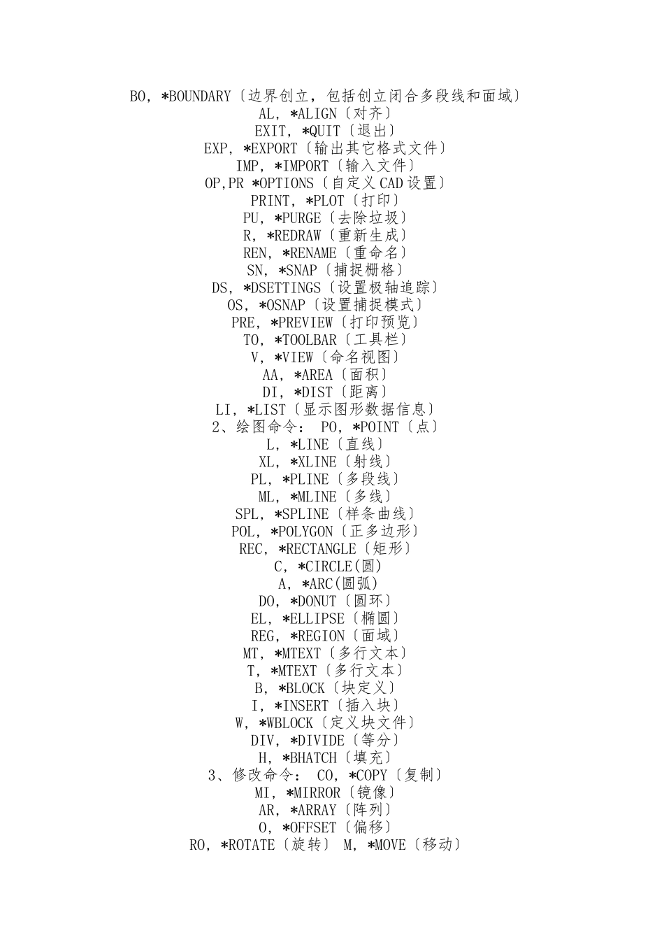 CAD制图各种快捷键_第3页