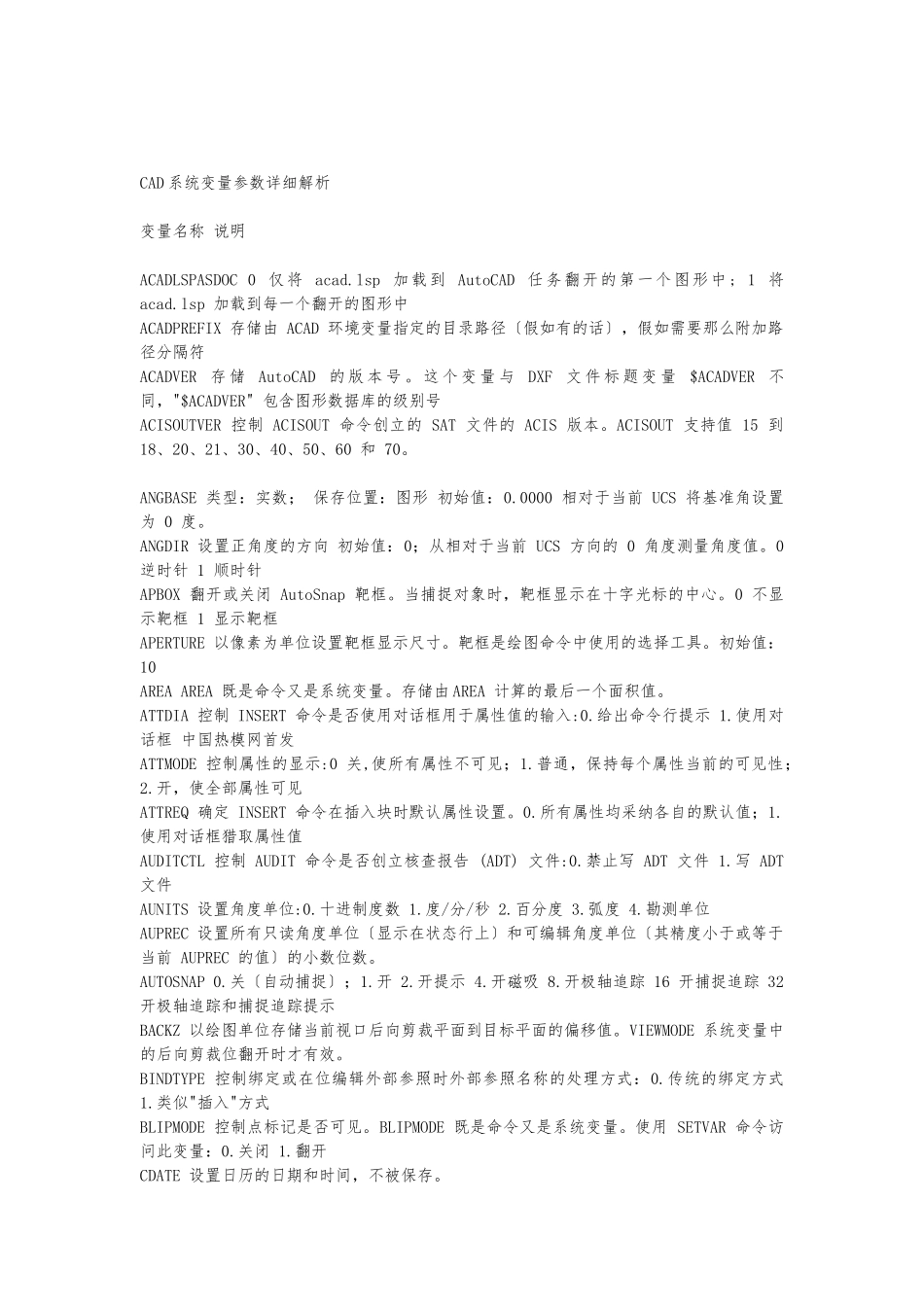 CAD系统变量参数解析_第1页