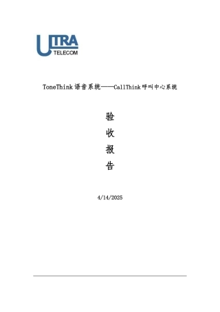 CallThink-呼叫中心标准验收报告