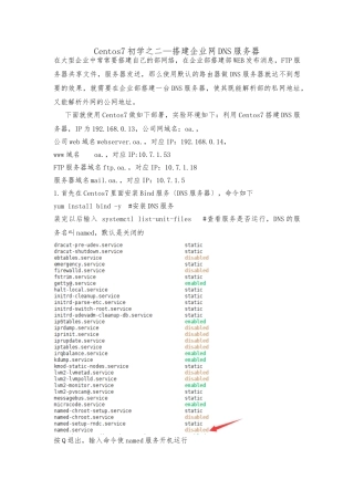 Centos7初学之二—搭建企业内网DNS服务器