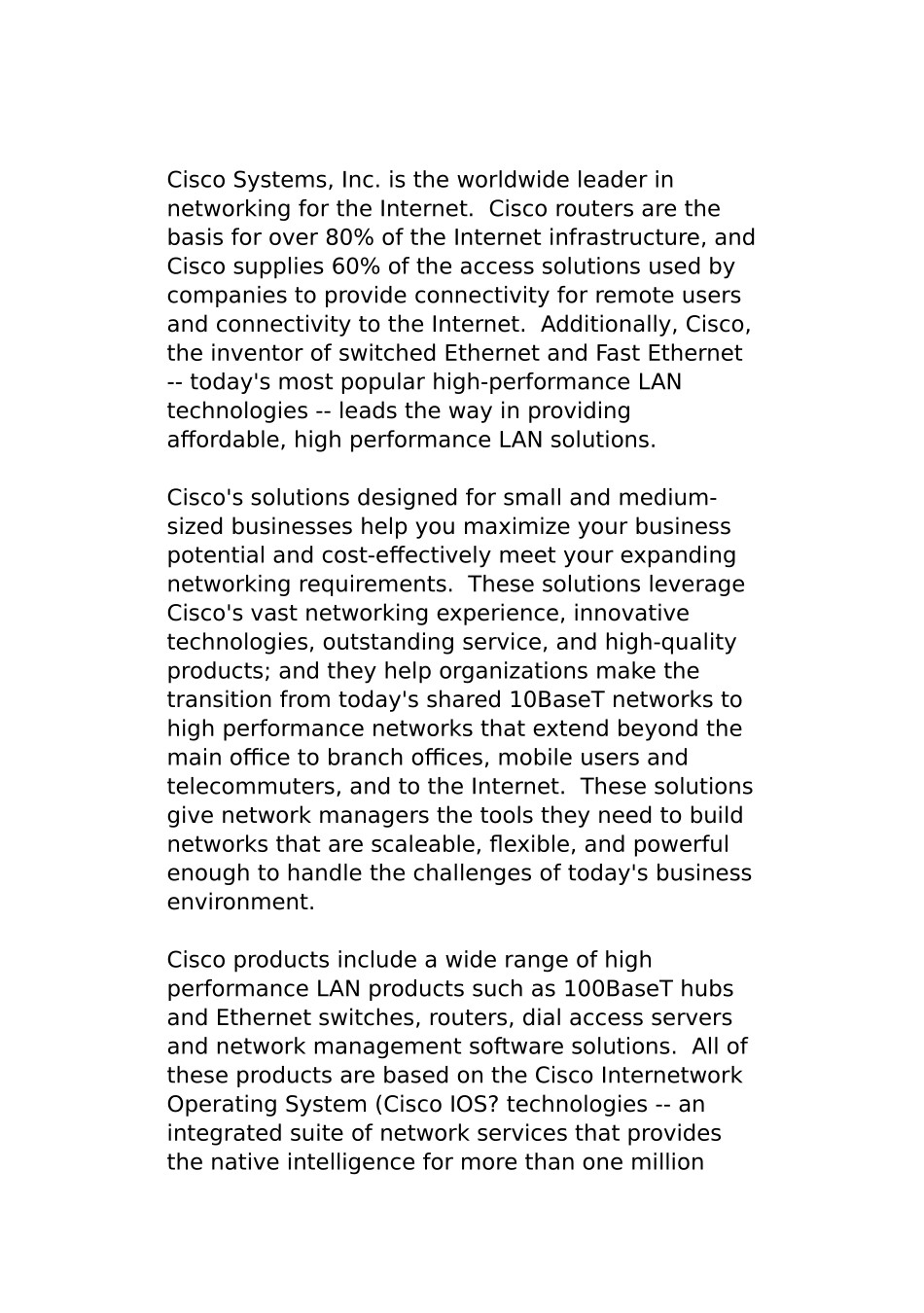 Cisco产品销售手册范本_第2页