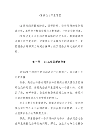 CI的推进与形象管理