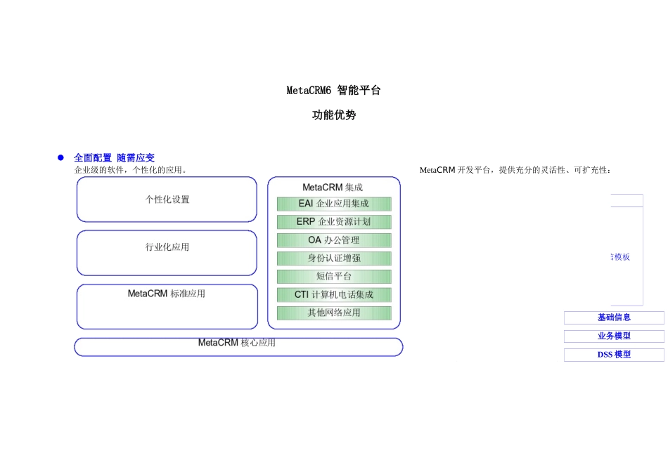 CRM智能平台 MetaCRM 功能优势_第1页