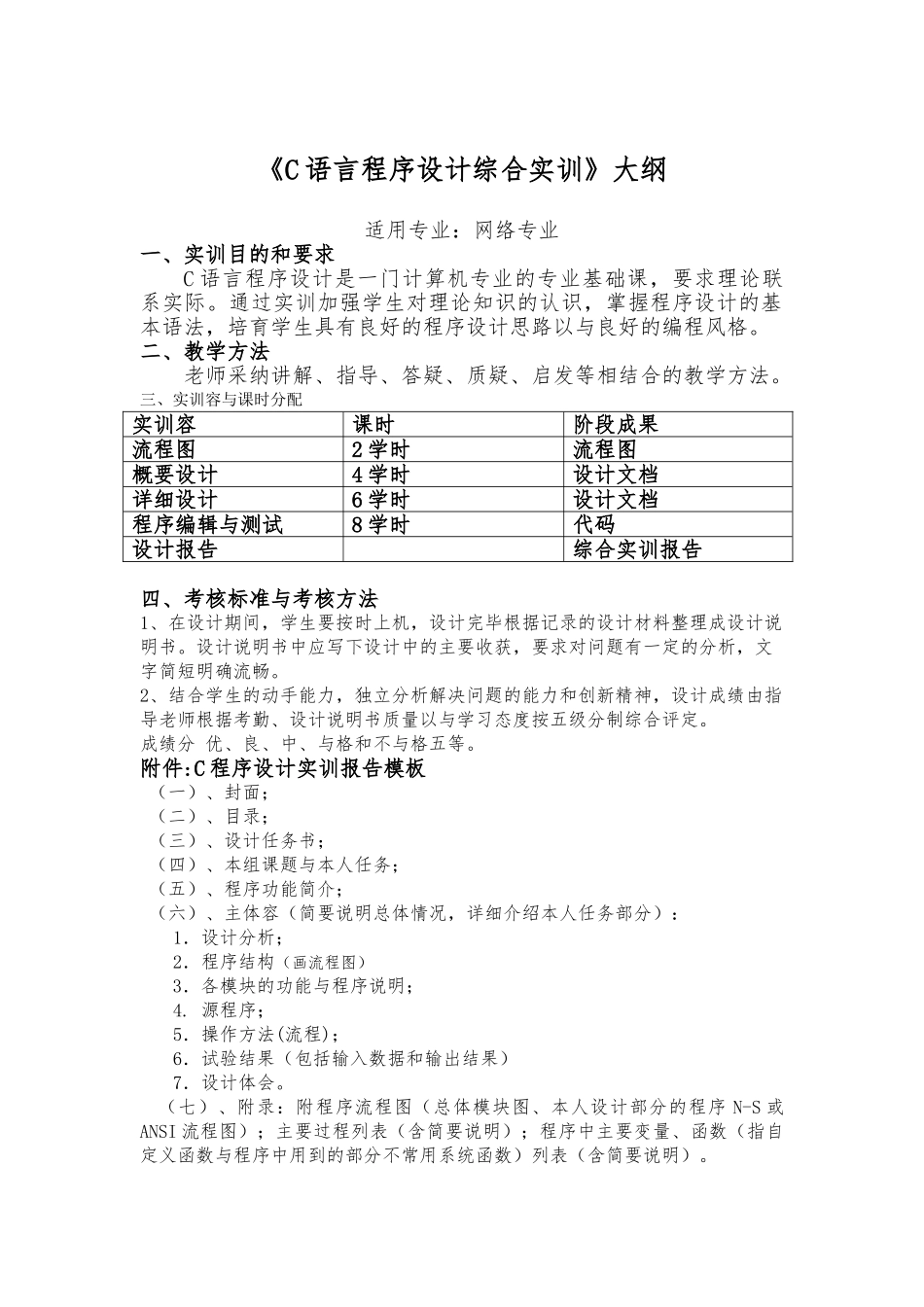 C语言综合实训大纲_第2页