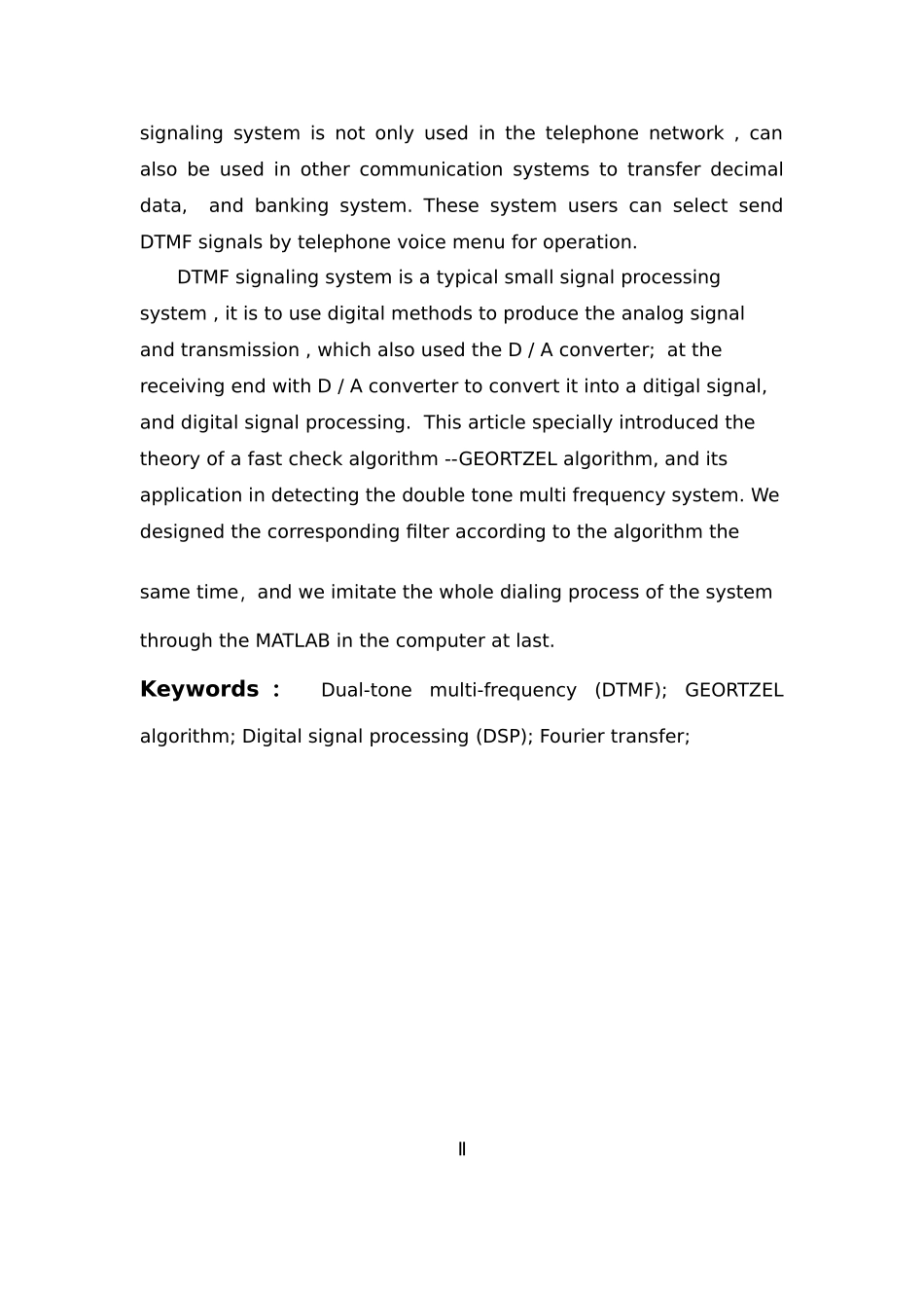 DTMF信号系统的Matlab仿真毕业论文_第3页