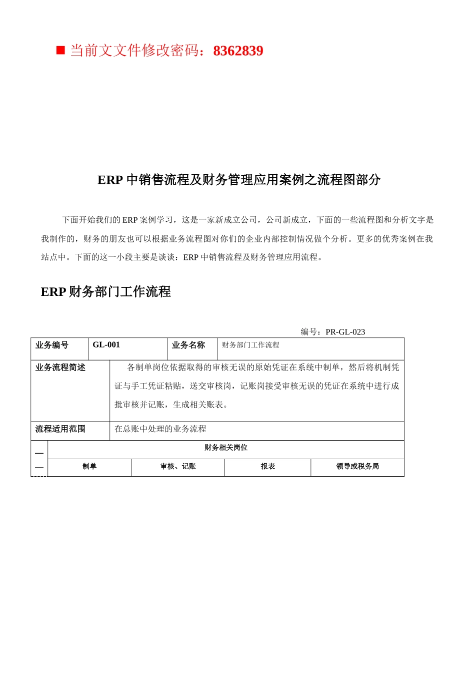 ERP中销售流程及财务管理应用案例分析_第1页