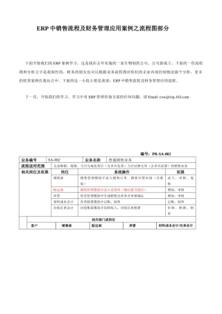 ERP中销售流程与财务管理之流程图部分