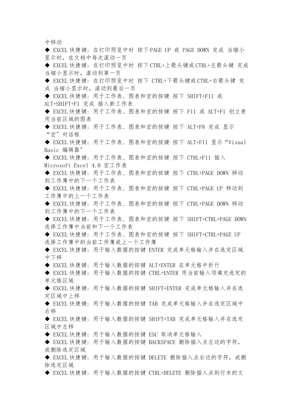EXCEL快捷键大全和EXCEL-常用技巧整理_第2页
