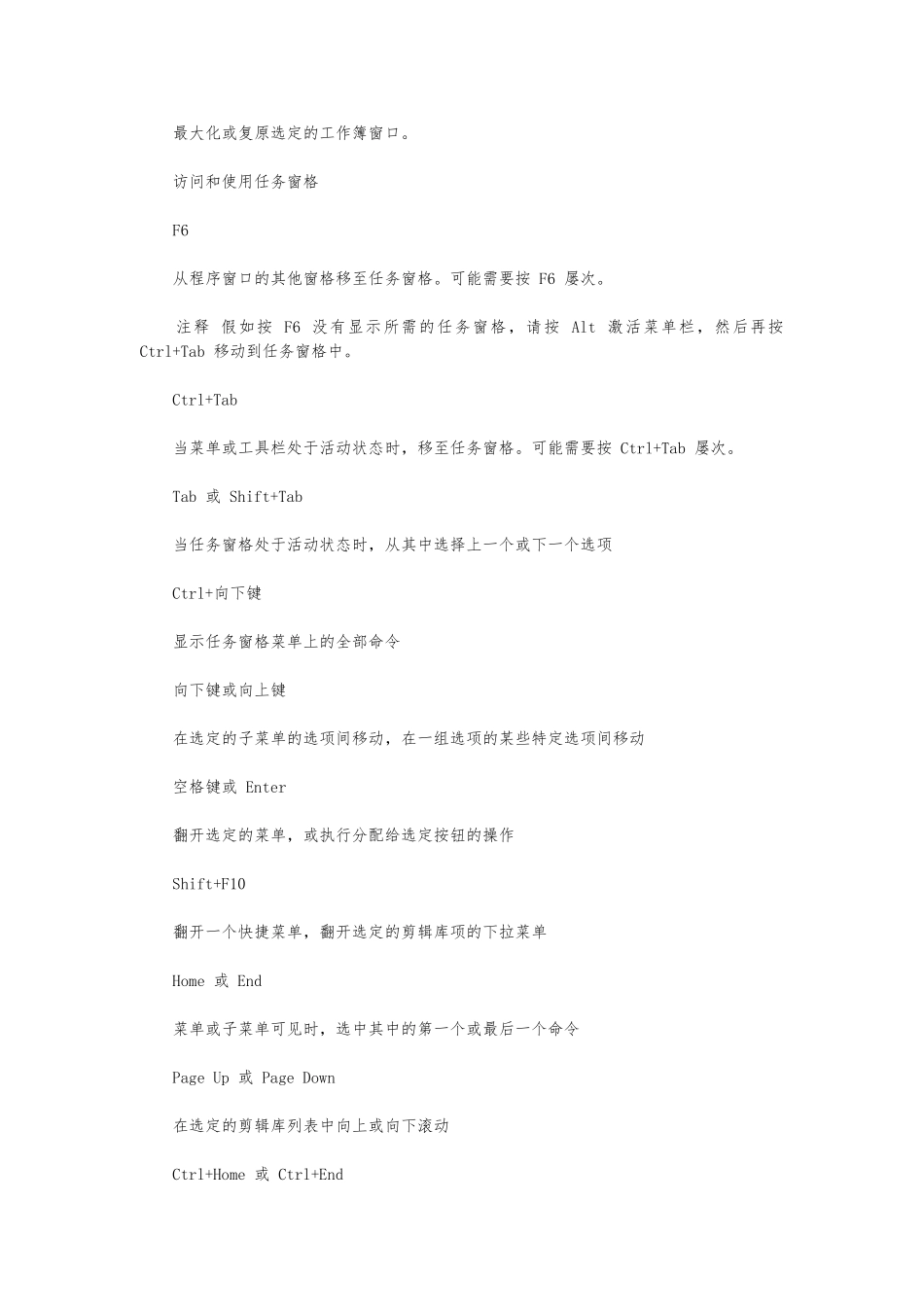 Excel电子表格快捷键大全_第2页