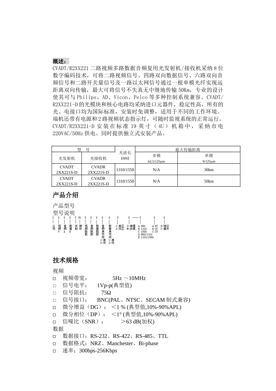 F-NET光端机产品使用说明书_第3页