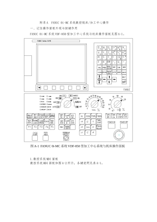 FANUCMC系统数控铣床加工中心操作