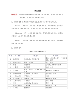 FABE销售法则和应用案例