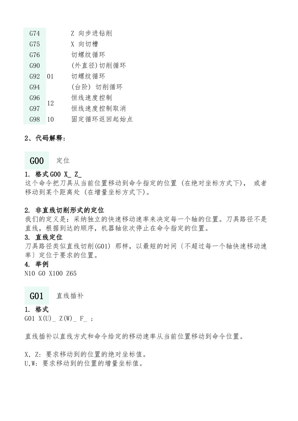 Fanuc数控车床G代码及M指令_第2页