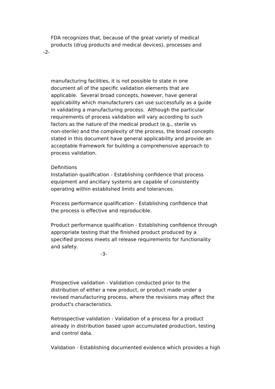 FDA美国食品药物管理局工艺验证的指南_第3页