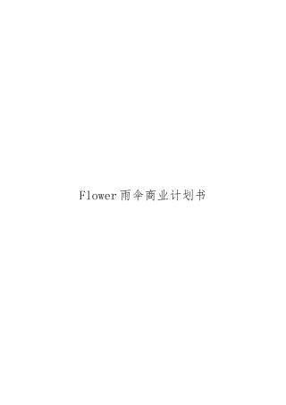 Flower雨伞商业实施计划书模板