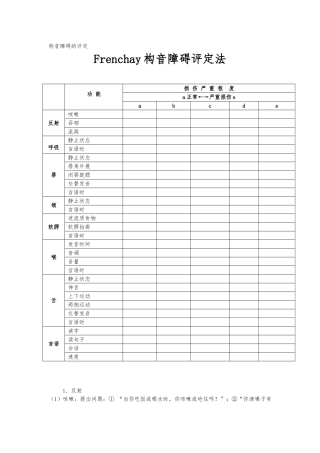 Frenchay构音障碍评定