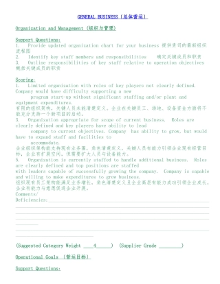 GE-供应商体系审核标准