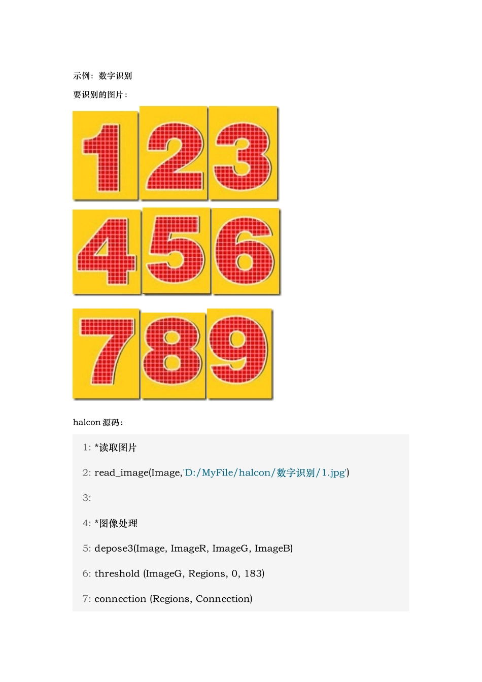 halcon与C混合编程数字识别_第1页