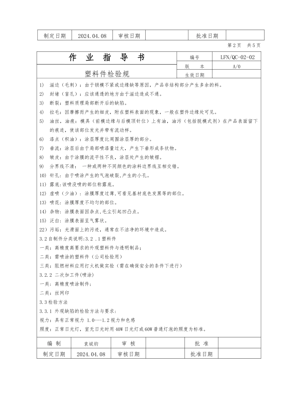 iQC塑料件检验标准_第2页