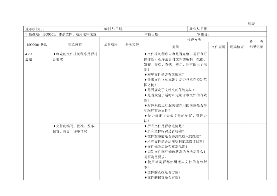 ISO内审检查表（DOC32页）_第2页