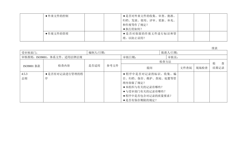 ISO内审检查表（DOC32页）_第3页