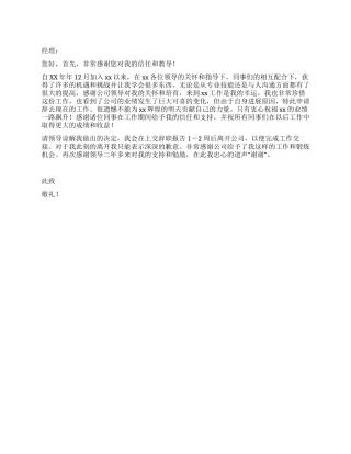 IT公司辞职报告