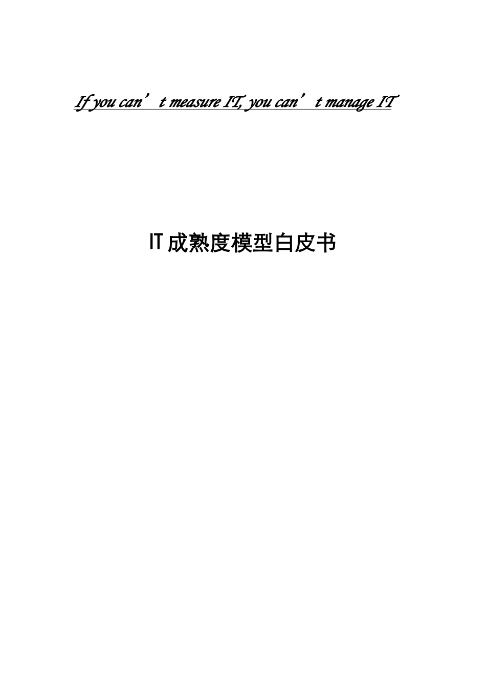 IT成熟度模型白皮书范本_第1页