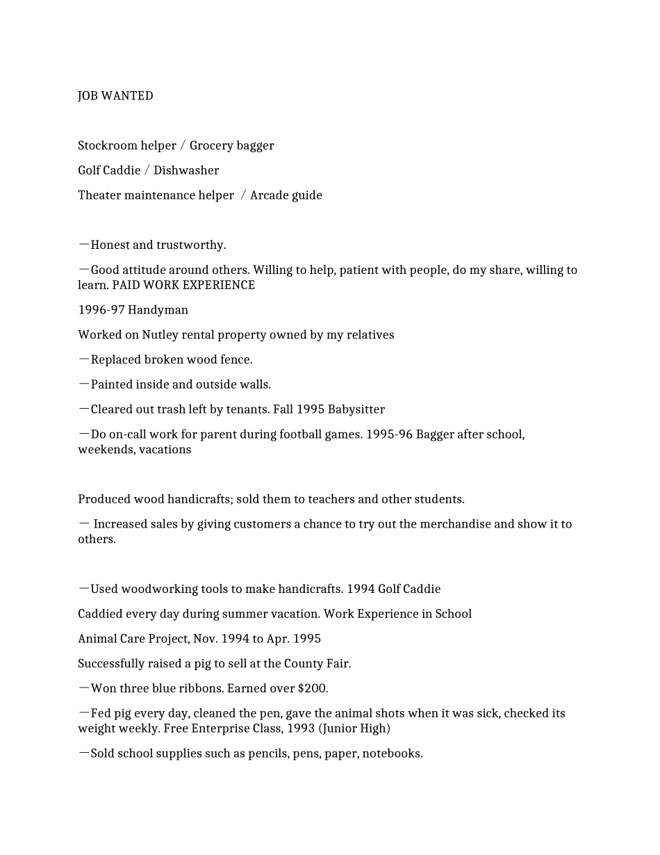 JOBWANTED英文简历范文_第1页