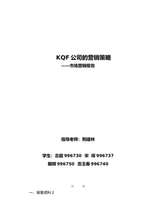 kqf公司的营销策略.20