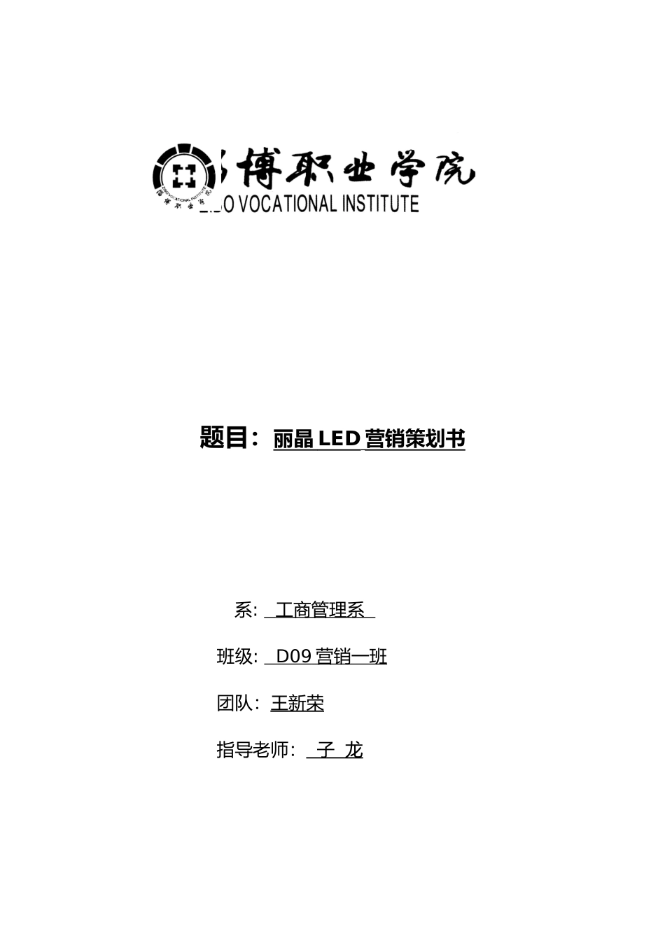 LED有限公司营销项目策划书_第1页