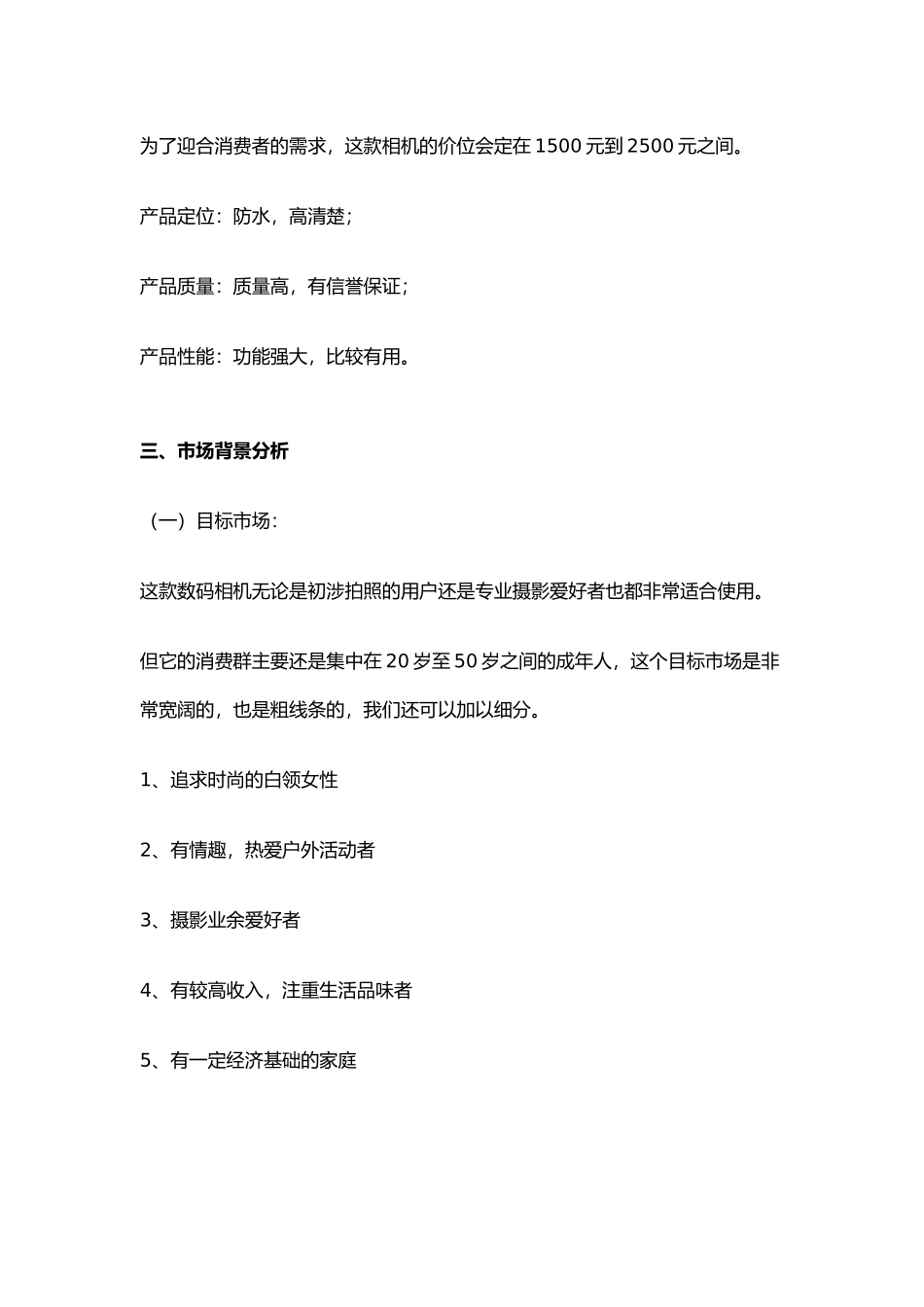 LSY数码相机广告项目策划书_第2页