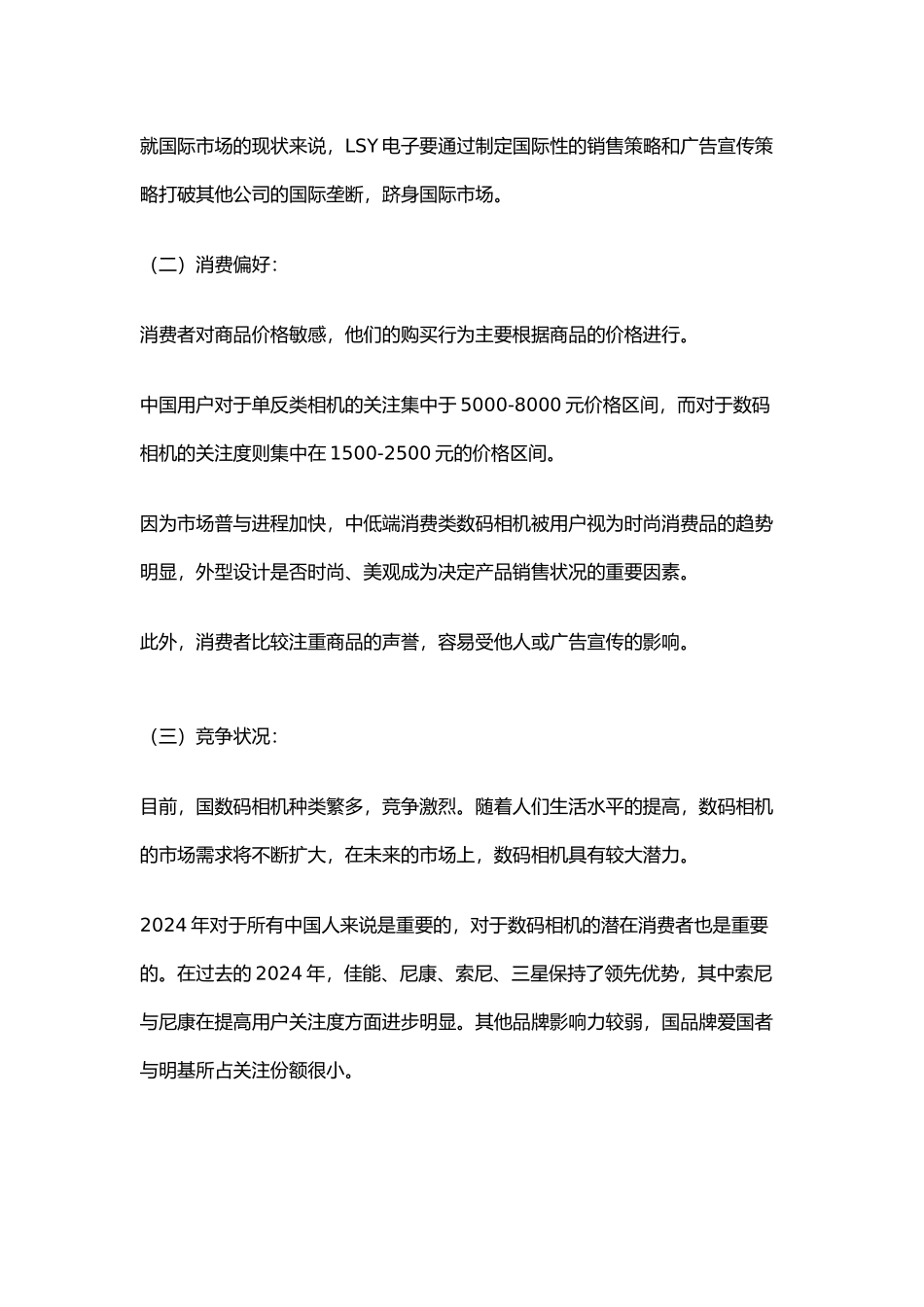 LSY数码相机广告项目策划书_第3页