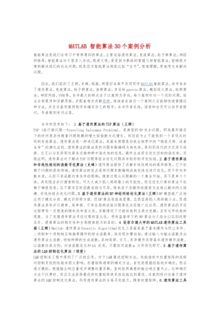 MATLAB智能算法30个案例分析