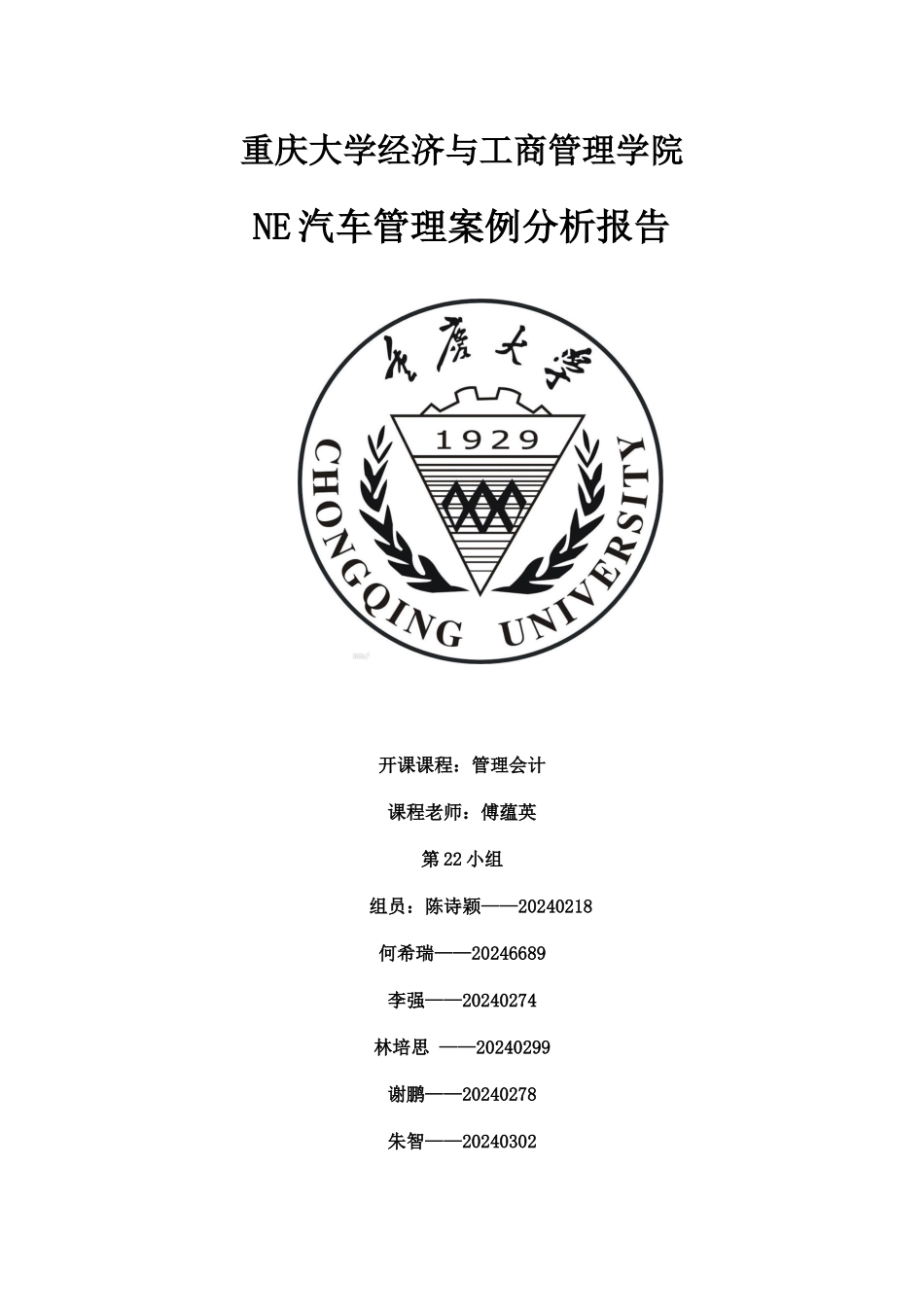 NE汽车管理案例分析报告_第1页