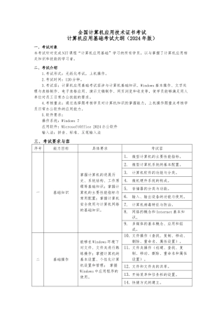 NIT-A012-计算机应用基础大纲