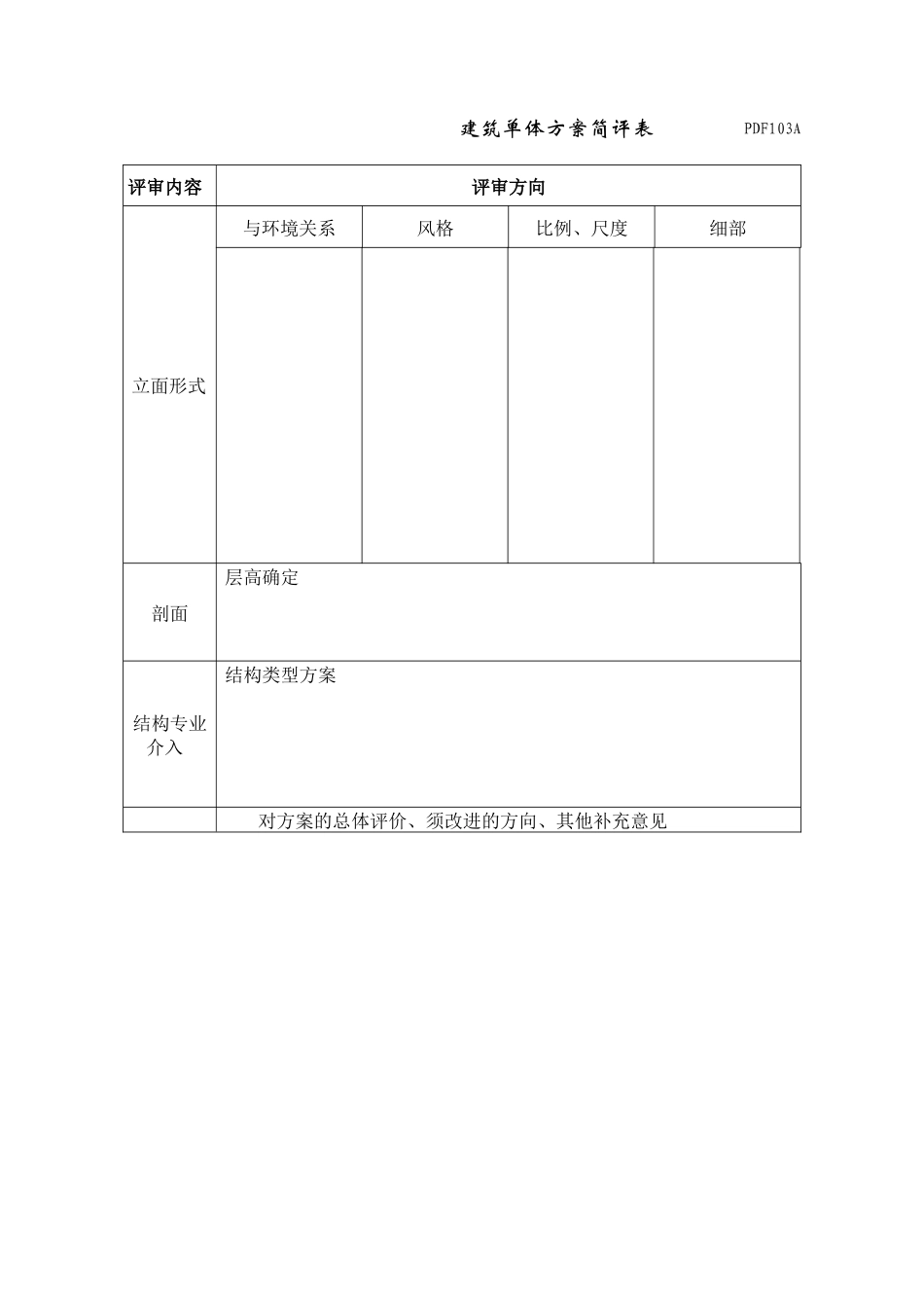 PDF103建筑单体方案简评表_第2页