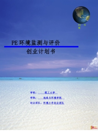 PE环境监测与评价有限公司创业项目计划书