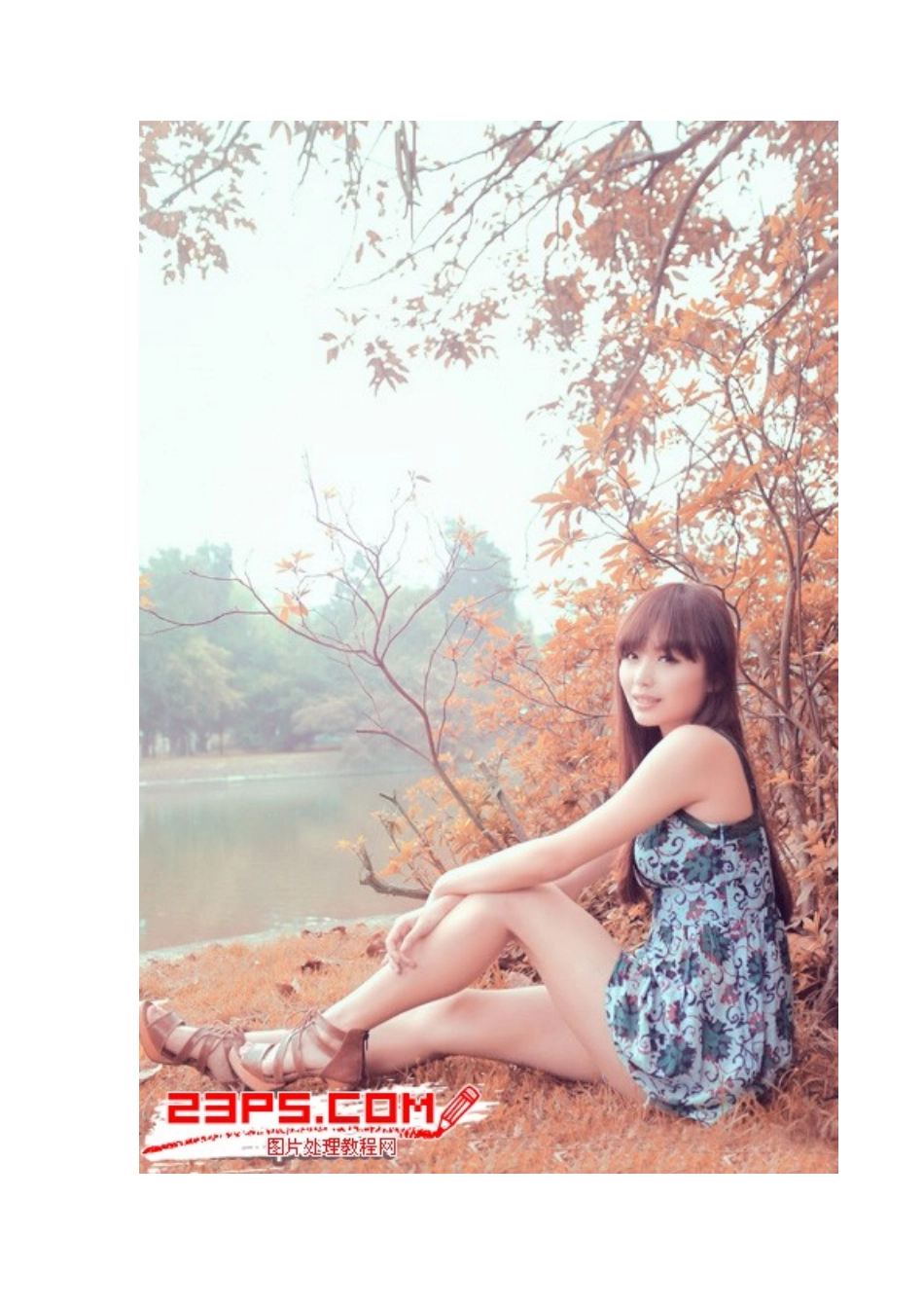 Photoshop给河边的美女加上漂亮的粉红色教程_第2页