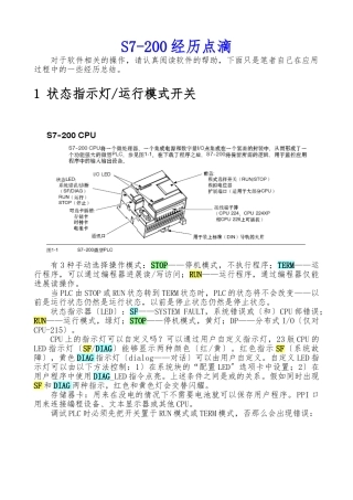 PLC西门子S7-200经验点滴