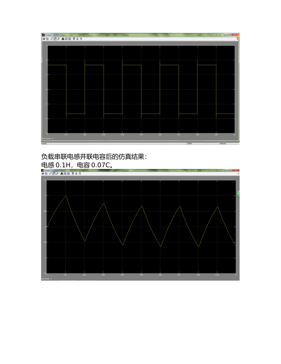 PWM技术在单相全桥逆变电路中的应用_MATLAB仿真结果_第3页