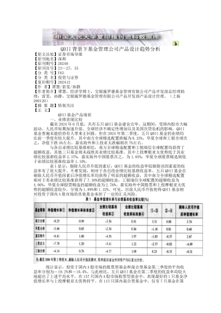QDI背景下基金管理公司产品设计趋势探析